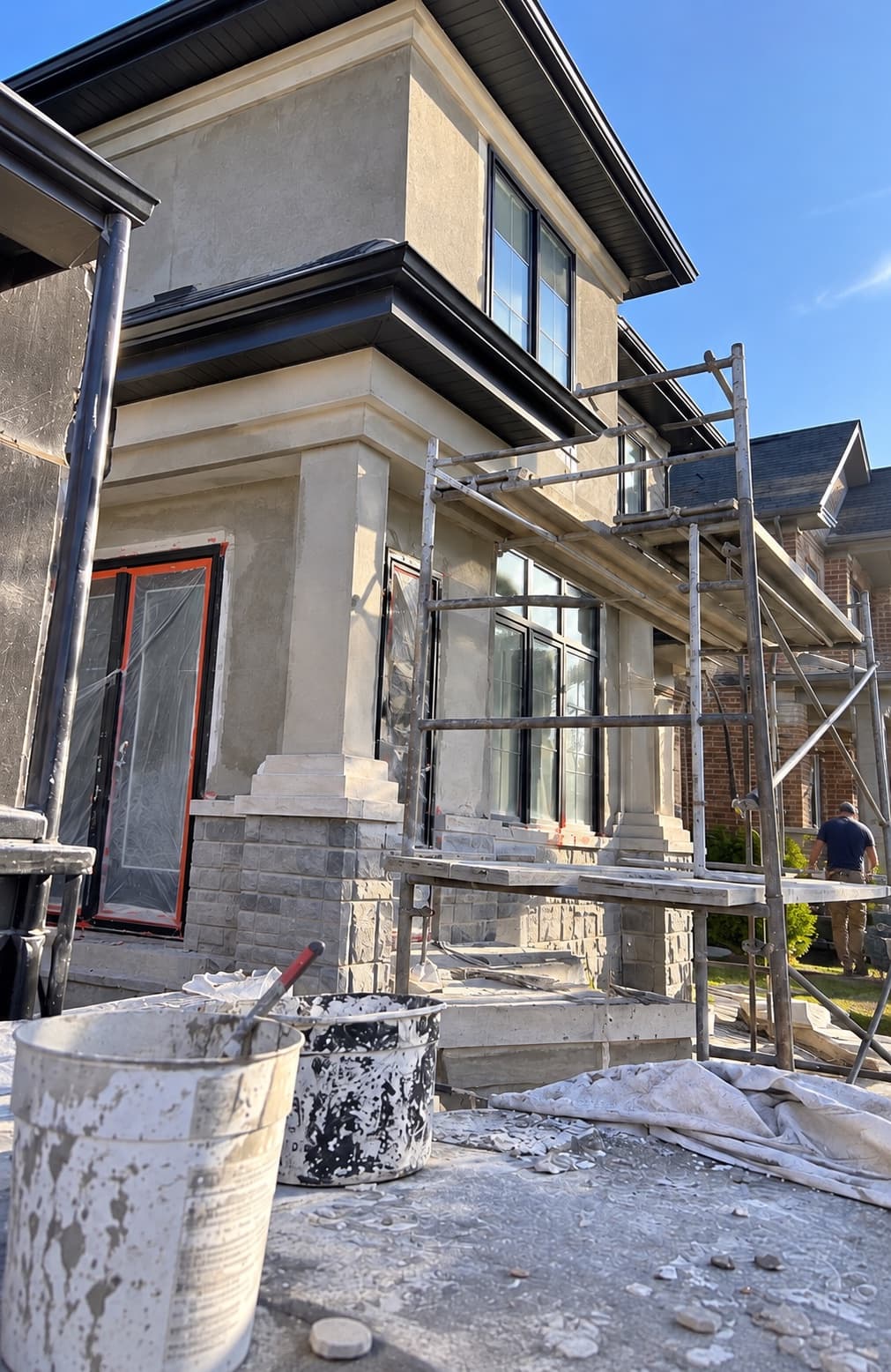 Stucco and stonework