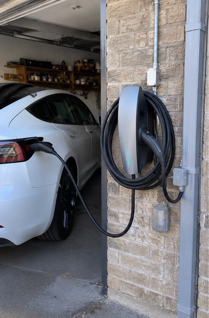 licensed electrician. EV charger installation — photo 1
